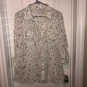 Sheer Star Button Up Top